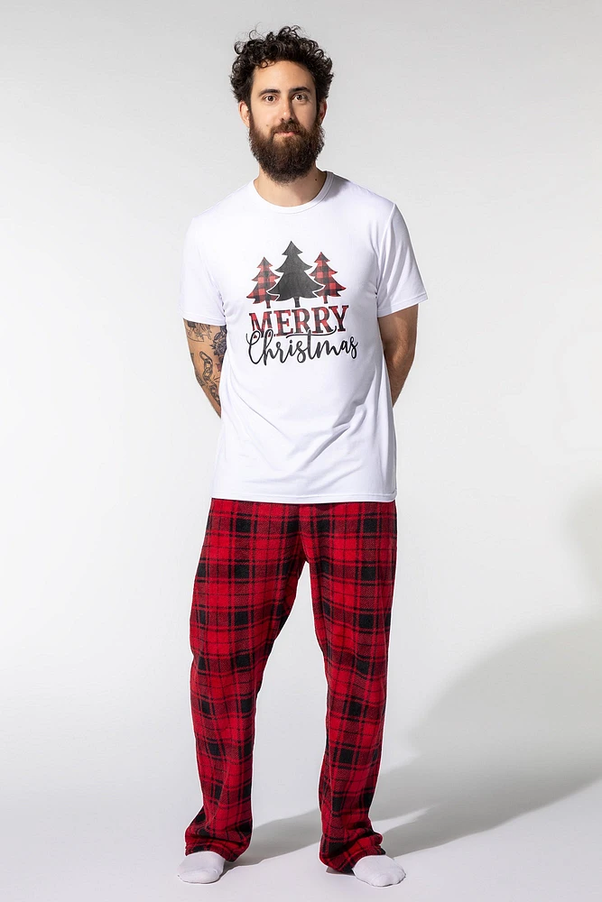 Ensemble pyjama Pyjamas de famille Joyeux Noël pour homme