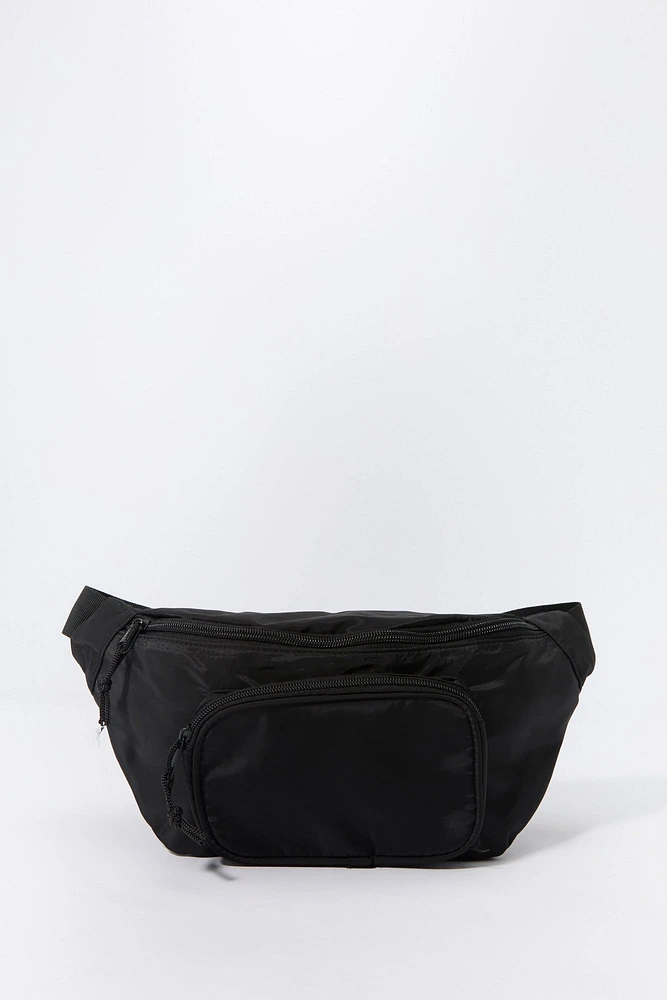 Sac banane en nylon avec compartiment double