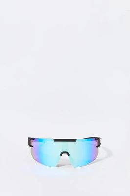 Shield Tinted Rimless Sunglasses