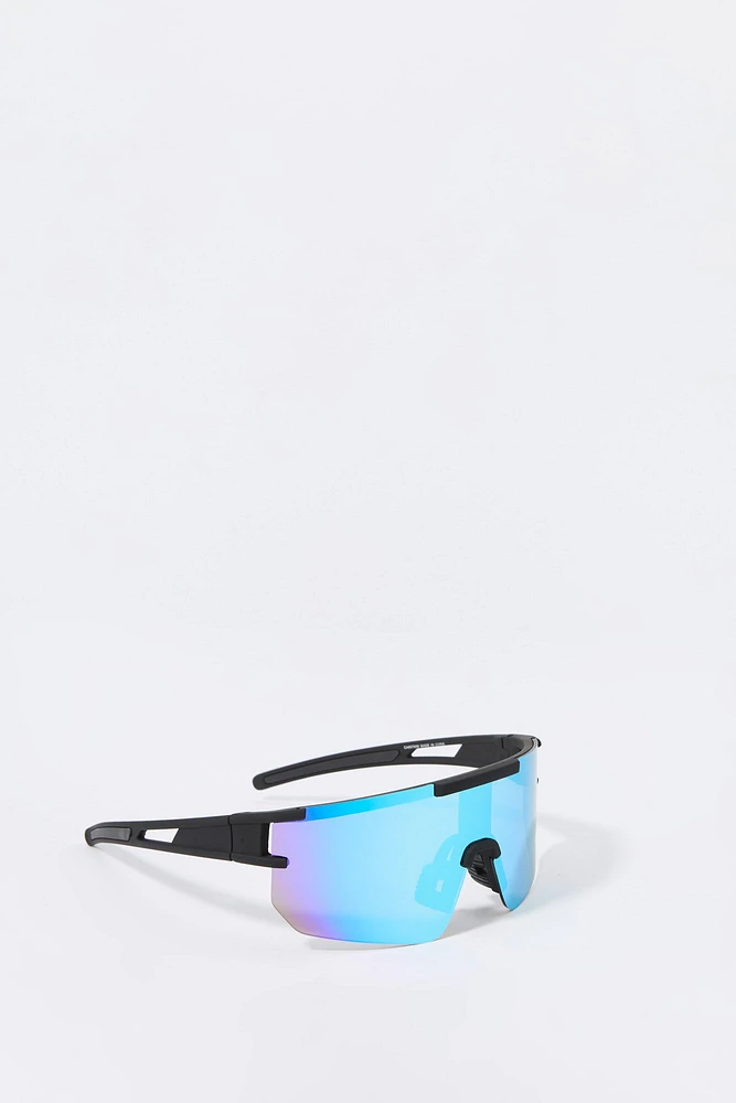 Shield Tinted Rimless Sunglasses