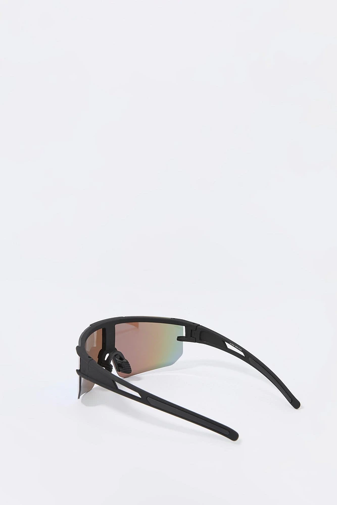 Shield Tinted Rimless Sunglasses