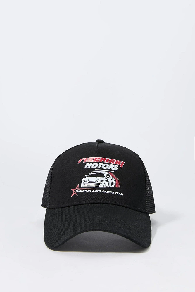 Casquette de camionneur Ã  imprimÃ© Runaway Motors