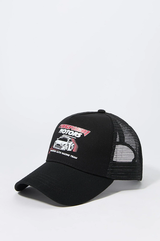 Casquette de camionneur à imprimé Runaway Motors