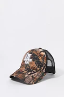 Casquette de camionneur avec motif brodé LA et imprimé camouflage