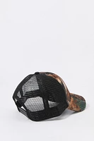 Casquette de camionneur avec motif brodé LA et imprimé camouflage