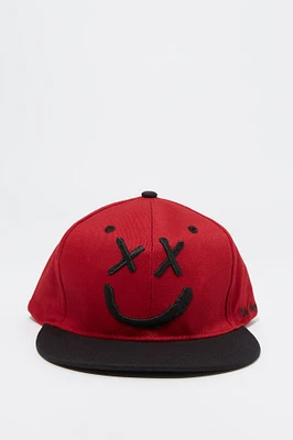 Casquette réglable deux-tons avec motif brodé Smiley