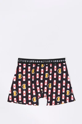 Canadian Beer Print Boxer Brief