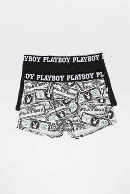 Mens Playboy Script Print Boxer Brief (2 Pack)