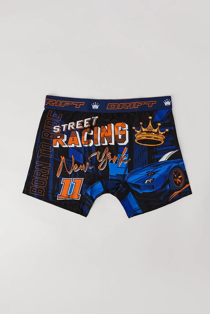 Street Racing Printed Boxer Brief
