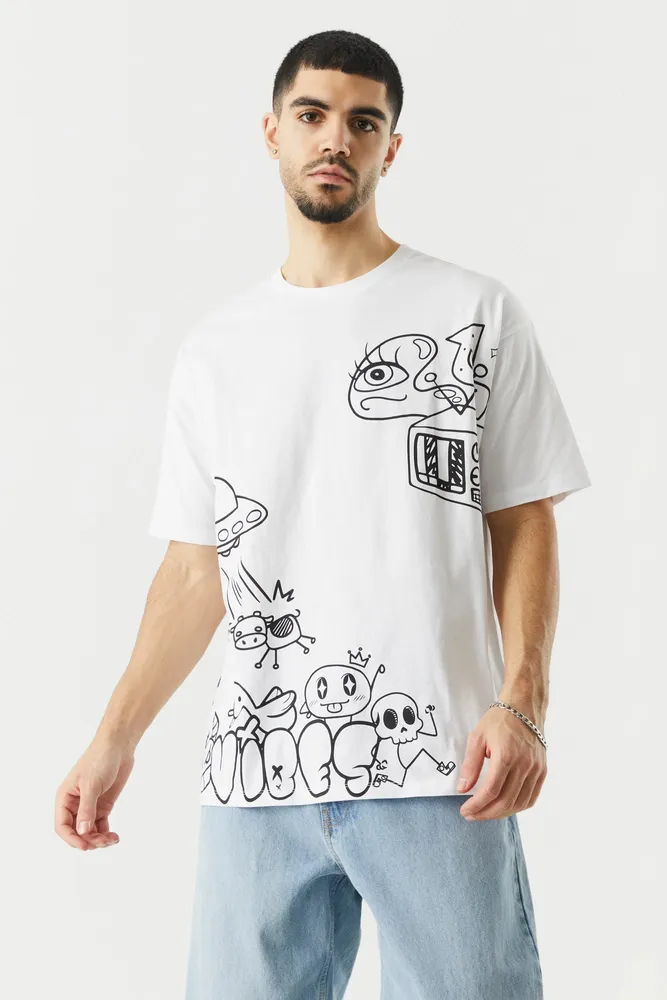 Doodle Graphic Relaxed T-Shirt