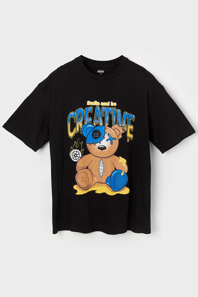 Creative Bear Graphic T-Shirt