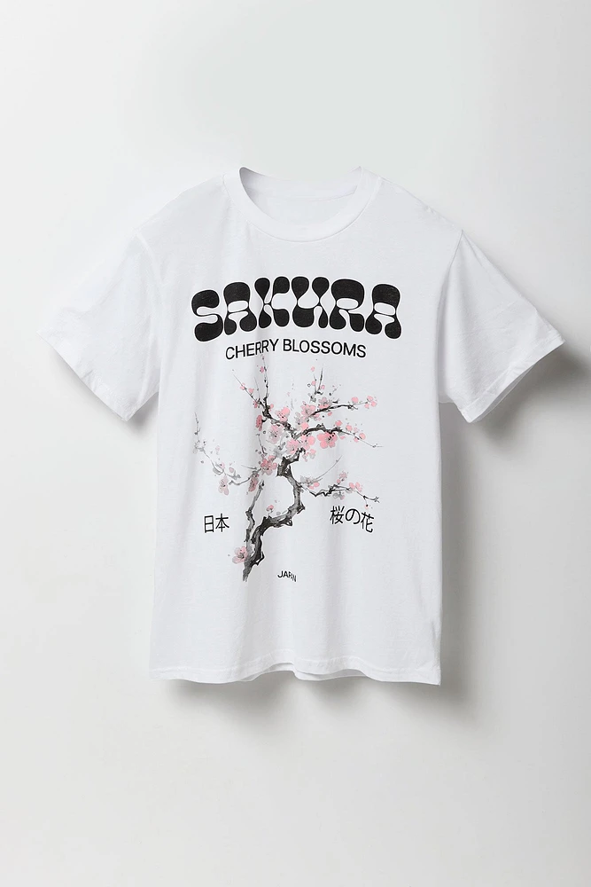 T-shirt à imprimé Sakura Cherry Blossoms