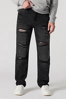 Heavy Distressed Straight Leg Jean