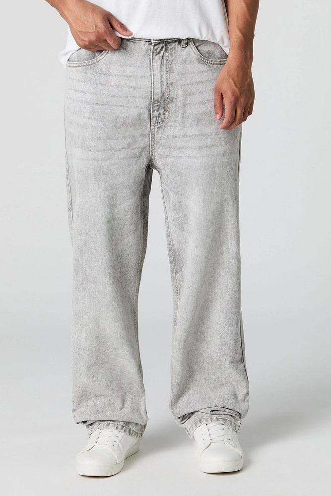 Light Grey Wash Rigid Loose Fit Jean