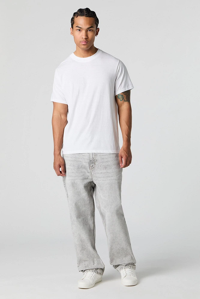 Light Grey Wash Rigid Loose Fit Jean