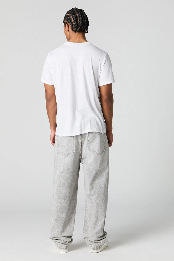 Light Grey Wash Rigid Loose Fit Jean