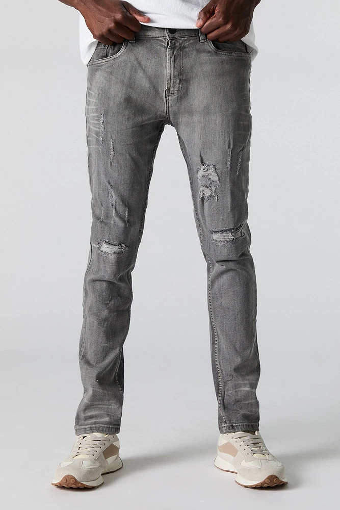 Wash Distressed Slim Jean