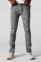 Wash Distressed Slim Jean