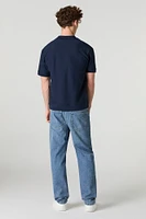 Medium Wash Rigid Straight Leg Jean