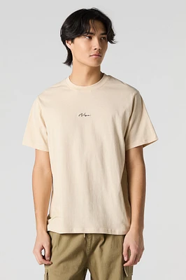 T-shirt ras du cou avec motif brod