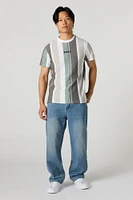 GOAT Embroidered Striped Colourblock T-Shirt