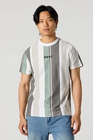 GOAT Embroidered Striped Colourblock T-Shirt