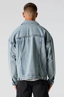 Blouson de style camionneur en denim avec capuchon amovible