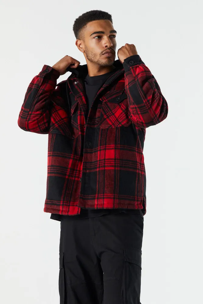 Hooded Plaid Shacket