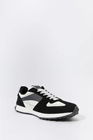 Faux Suede Colourblock Running Shoe