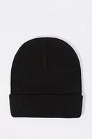 Embroidered Ribbed Knit Beanie