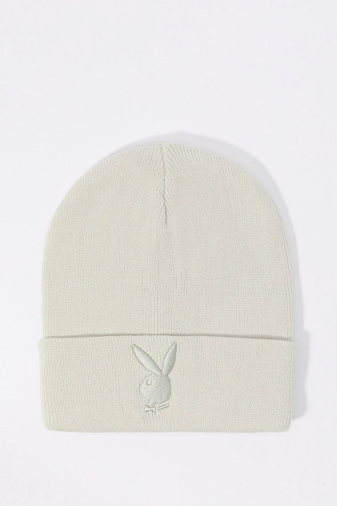 Tuque en tricot côtelé avec motif brodé Playboy