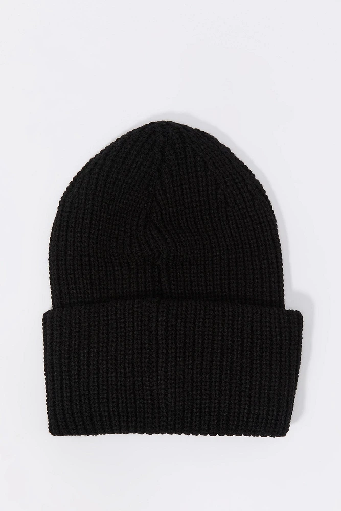 City Patch Ribbed Knit Beanie