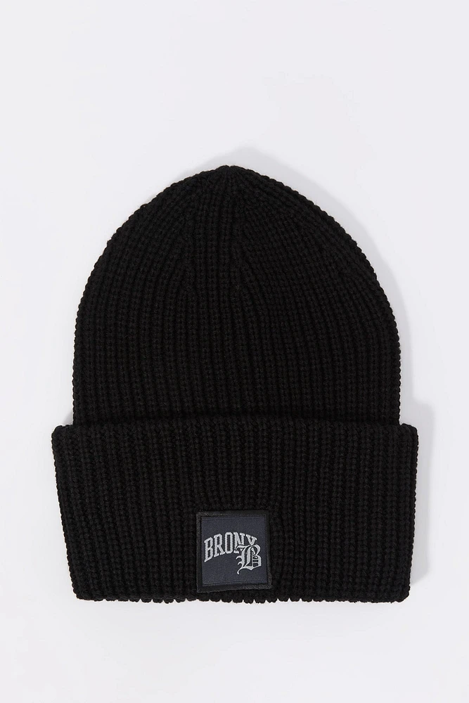 City Patch Ribbed Knit Beanie