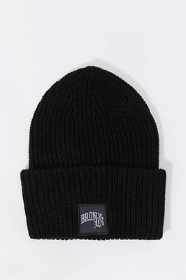 City Patch Ribbed Knit Beanie