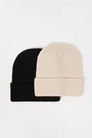 Ribbed Knit Beanie (2 Pack)