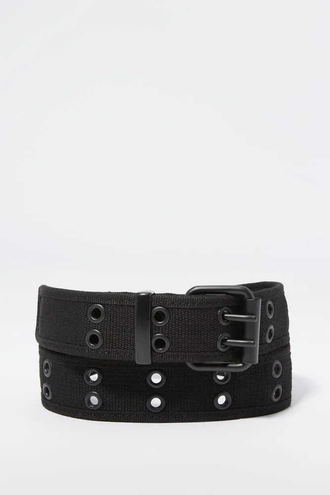 Ceinture noire avec oeillets