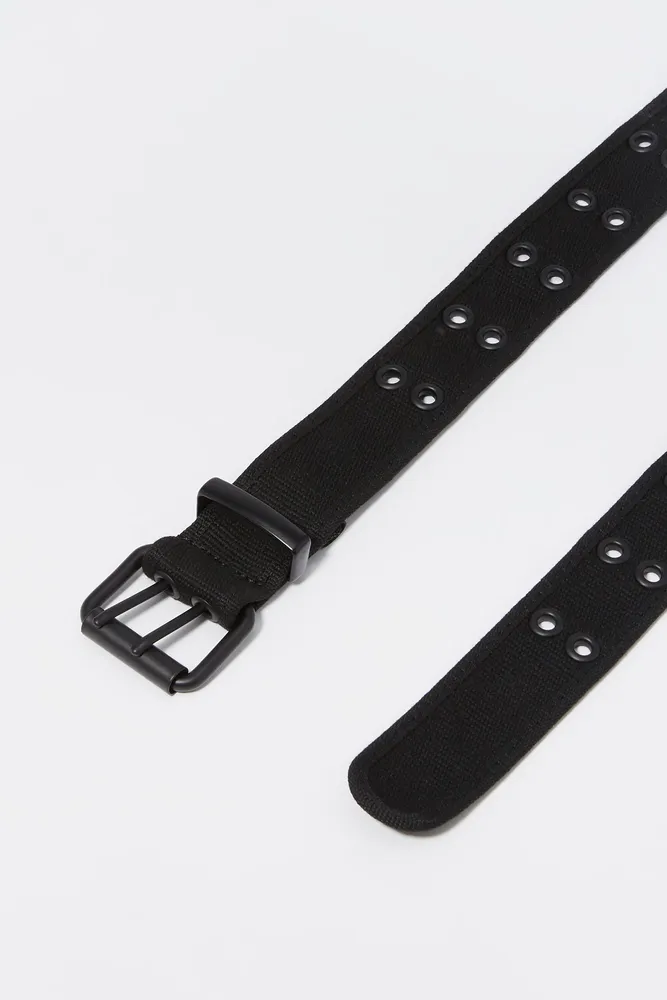 Ceinture noire avec oeillets