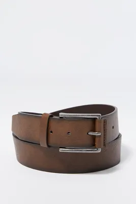 Brown Faux-Leather Belt
