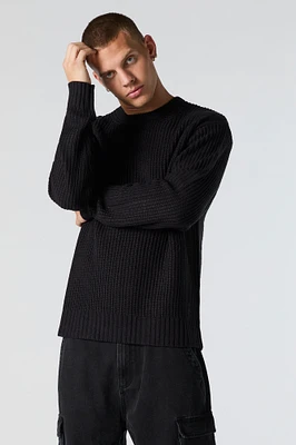 Ribbed Knit Crewneck Sweater