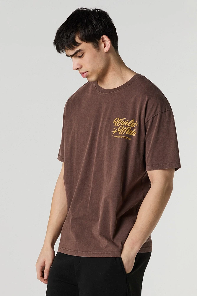 Gas Station Graphic Washed Relaxed T-Shirt