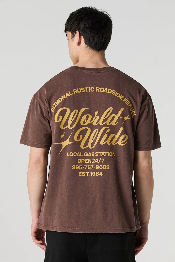 Gas Station Graphic Washed Relaxed T-Shirt