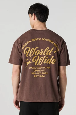 Gas Station Graphic Washed Relaxed T-Shirt