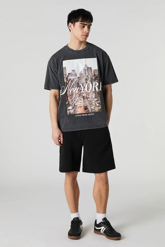 New York Graphic Washed Relaxed T-Shirt