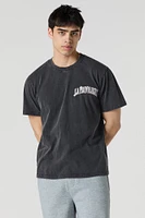 T-shirt ample délavé à imprimé LA Privilege