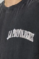 T-shirt ample délavé à imprimé LA Privilege
