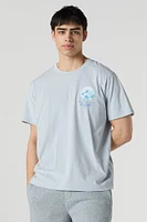 T-shirt ample à imprimé The Great Wave