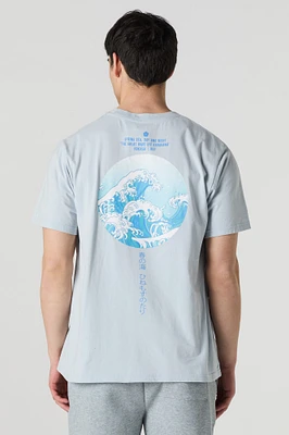 T-shirt ample à imprimé The Great Wave