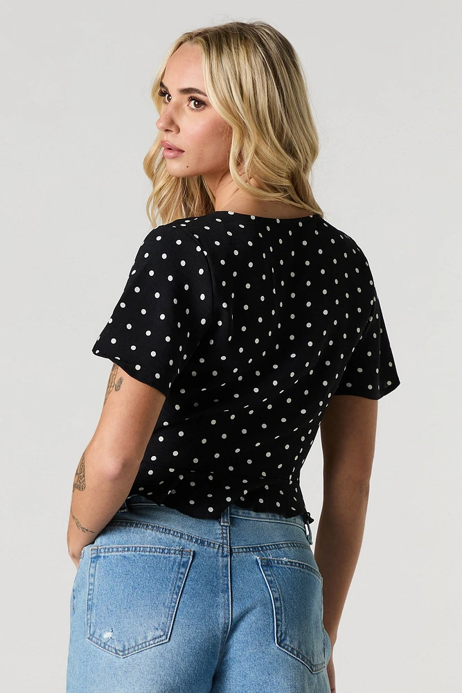 Polka Dot Flowy Flyaway Top