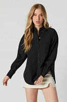 Poplin Button-Up Top