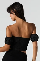 Sweetheart Off Shoulder Crop Top